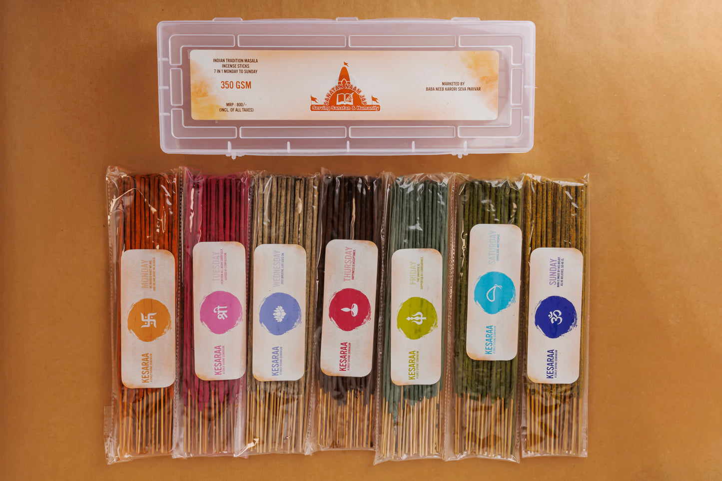 7 in 1 Monday To Sunday Kesaraa Natural Premium Incense Sticks